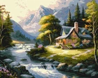 Картина за номерами Ідейка Будиночок у горах ©art_selena_ua, 40 х 50 см (KHO6329) (Без коробки)