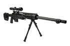 Винтовка снайперская MB4411D - с оптическим прицелом и сошками - Black [WELL] (для страйкбола) - изображение 3