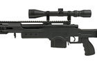 Винтовка снайперская MB4411D - с оптическим прицелом и сошками - Black [WELL] (для страйкбола) - изображение 9