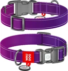 Ошейник для собак нейлоновый WAUDOG Nylon Mono c QR паспортом светоотражающий пластиковый фастекс M Ш 20 мм Дл 28-40 см Фиолетовый (52109Сollar)