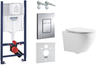 Інсталяція GROHE Rapid SL 38840000 (3873200A) c панеллю змиву Skate Cosmopolitan 38732000 + унітаз DEVIT Universal Rimless 3020162 з сидінням Soft Close дюропласт
