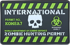 Шеврон/патч Kombat UK Zombie Hunting Permit 8x5 см (kb-zhpp)