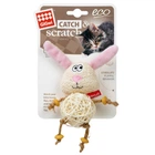 Игрушка для кошек Gigwi Catch & scratch зайчик с плетеным мячиком и колокольчиком 10см