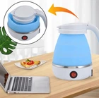 Електрочайник силіконовий дорожній 0,6л 600W 220V Travelling Folding Kettle WGZ-011 Синій (2711)