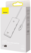 USB-хаб USB HUB Baseus WKQX080101 USB-C 4-портовий 25 см (WKQX080101) - зображення 7