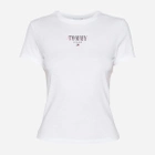 Футболка бавовняна жіноча Tommy Jeans DW0DW17839-YBR L Біла (8720646672035) - зображення 4