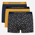 Komplet męskich majtek bawełnianych Emporio Armani 3F722111625-22036 S 3 szt Niebieski/Musztardowy (8056787660632) - obraz 1