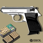 Стартовий пістолет Walther ppk, Ekol Lady + 20 патронів, Сигнальний пістолет під холостий патрон 9мм, Шумовий - зображення 1