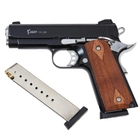 Стартовий пістолет Colt 1911, KUZEY 911-SX#2 Black/Brown Wooden Grips, Сигнальний пістолет під холостий патрон 9мм, Шумовий - зображення 4