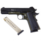 Стартовый пистолет Colt 1911, KUZEY 911#2 Black/Green Grips, Сигнальный пистолет под холостой патрон 9мм, Шумовой - изображение 6