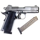 Стартовый пистолет Colt 1911, KUZEY 911-SX#1 Matte Chrome Plating/Black Grips, Сигнальный пистолет под холостой патрон 9мм, Шумовый - изображение 8