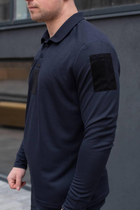 Поло с длинным мужским рукавом для ДСНС с липучками под шевроны темно-синий цвет ткань CoolPass 3XL - изображение 5