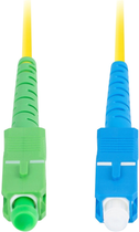 Patchcord optyczny Lanberg SM SC/APC - SC/UPC Simplex G657a1 3 mm 5 m Yellow (FO-SASU-SS21-0050-YE) - obraz 1