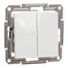 Выключатель двухклавишный кнопочный ASFORA 71x71x43mm ABS белый [EPH1170121] Schneider Electric