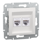 Розетка 2хRJ45 ASFORA 71x38x71mm ABS белый [EPH4870121] Schneider Electric