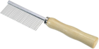 Гребінь для розчісування шерсті Camon з дерев'яною ручкою 32 зубці 18 см (8019808187433) - зображення 1