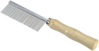 Гребінь для розчісування шерсті Camon з дерев'яною ручкою 50 зубців 18 см (8019808187426) - зображення 2