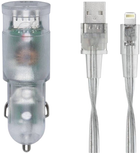 Автомобільний зарядний пристрій Rivacase 17W USB Type-C + кабель 1.2 м MFi Lightning Transparent (VA4225TD2) - зображення 2