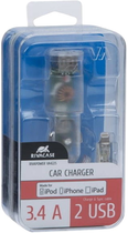 Автомобільний зарядний пристрій Rivacase 17W USB Type-C + кабель 1.2 м MFi Lightning Transparent (VA4225TD2) - зображення 4