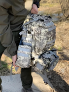 Тактический военный рюкзак 60 л Oxford 600D со стропами MOLLE и 3 подсумками Пиксель - изображение 4
