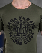 Тактическая мужская потоотводящая футболка Слава Украине Героям Слава S олива (85830) - изображение 2