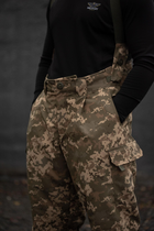 Мужские зимние брюки с подтяжками "Taslan" / Штаны с утеплителем Thermo-Loft пиксель 2XL - изображение 5