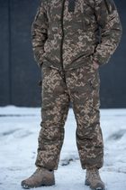 Мужские зимние брюки с подтяжками "Taslan" / Штаны с утеплителем Thermo-Loft пиксель 2XL - изображение 7