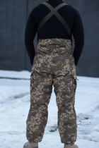 Мужские зимние брюки с подтяжками "Taslan" / Штаны с утеплителем Thermo-Loft пиксель 2XL - изображение 9