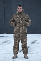 Чоловічі зимові брюки з підтяжками "Taslan" / Штани з утеплювачем Thermo-Loft піксель XL - зображення 6