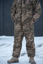 Мужские зимние брюки с подтяжками "Taslan" / Штаны с утеплителем Thermo-Loft пиксель L - изображение 7