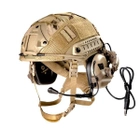 Балістичний шолом каска FAST Helmet NIJ IIIA Койот+Тактичні навушники M32+кавер - зображення 1
