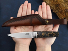 Нож туристический нескладной R. W. Loveless Marble M390 (длинна 175 мм, в кожаном чехле) - изображение 5