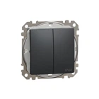 Двухклавишный выключатель IP44 Черный 73х73х38mm [SDD214105] Sedna Design & Elements Schneider Electric