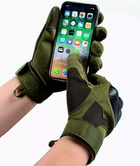 Тактичні рукавички Combat Touch Touchscreen військові Хакі M - зображення 5
