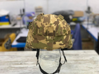 Кавер на каску мич с креплением для очков шлем маскировочный чехол на каску Mich цвет мультикам тактический - изображение 2