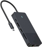 Hub USB-C Rapoo 12 w 1 Black (6940056114143) - obraz 3