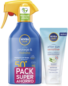 Zestaw przeciwsłoneczny Nivea Sun Protege Hidrata Pistola Spf50 270 ml + 175 ml (8412300050333) - obraz 1