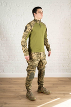 Форма армейская убакс и штаны с наколенниками рип-стоп ХБ tactical Пиксель Олива (601) , S - изображение 3