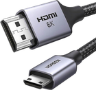 Кабель Ugreen HD163 mini-HDMI to HDMI v2.1 UltraHD 8K-3D Braided Nylon 2 м Black (90403474/15515)