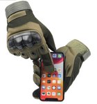 Сенсорні тактичні рукавички олива XL - зображення 1