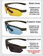 Защитные очки тактические Solve олива с поляризацией 5 линз One siz+ - изображение 3