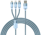 Kabel Baseus StarSpeed 3w1 USB Type-C - micro-USB - Lightning 1.2 m Blue (CAXS000017) - obraz 1