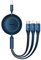 Kabel Baseus Bright Mirror 3 3w1 micro-USB - Lightning - USB Type-C 1.1 m Blue (CAMJ010103) - obraz 1