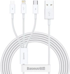 Kabel Baseus Superior Data micro-USB - Lightning - USB Type-C 1.2 m White (P10320105221-00) - obraz 1