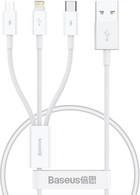 Kabel Baseus Superior Data micro-USB - Lightning - USB Type-C 0.5 m White (P10320105221-01) - obraz 1