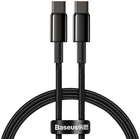 Kabel Baseus Tungsten Gold USB Type-A - USB Type-C 1 m Black (CAWJ000001)