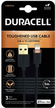 Kabel Duracell USB Type-A - Lightning 1 m Black (USB7012A) - obraz 1