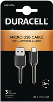 Kabel Duracell USB Type-A - micro-USB 2 m Black (USB5023A) - obraz 1