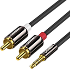 Kabel Ugreen mini jack 3.5 mm - 2 x RCA 3 m Black (6957303807086) - obraz 1
