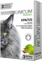 От блох и клещей Unicum ORGANIC - Капли на натуральной основе для отпугивания блох и клещей для кошек (3 капсулы) 3х0,7 мл (UN-025)